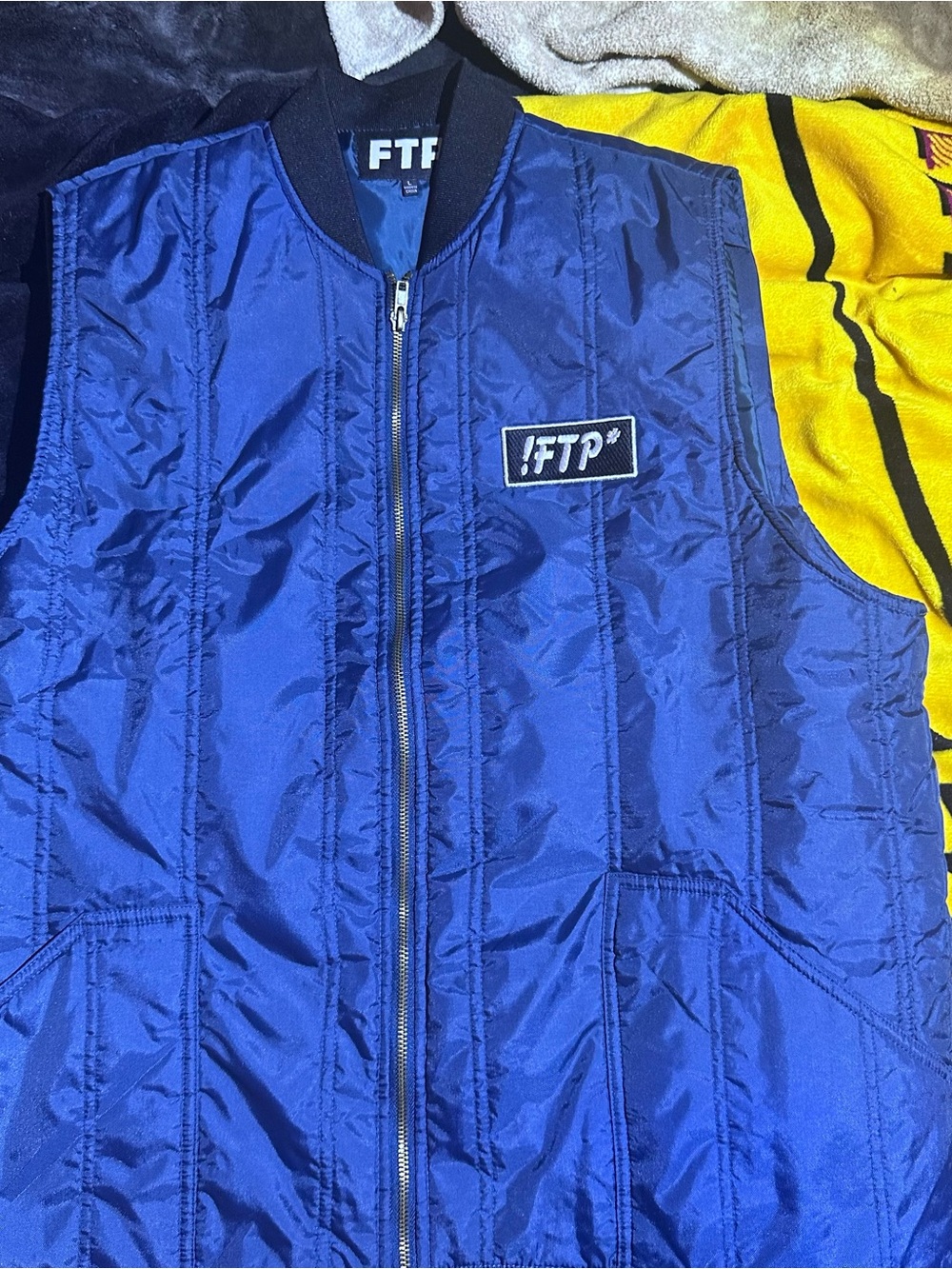 FTP Blue Quilted Vest with Logo